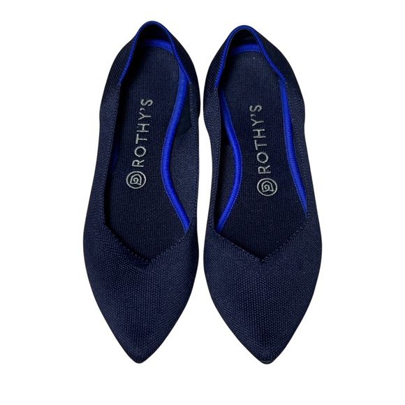 Rothy’s The Point Navy Blue Ballet Flats Women's Size 10 Machine Washable - Picture 2 of 12